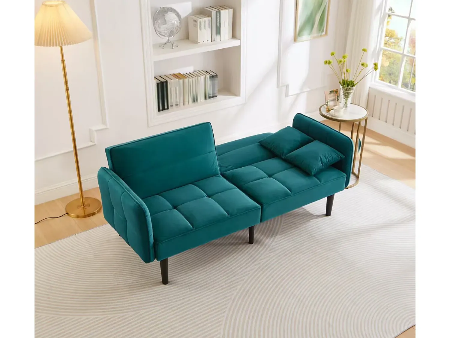 ModernLuxe Sofá 2 em 1 ajustável - 2 lugares - Veludo -^ Sofá