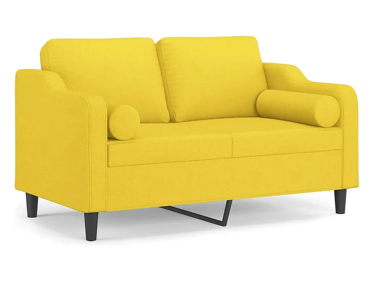 Online Sofá 2 lug. + almofadas decorativas 120 cm tecido -claro PT355277 Amarelo