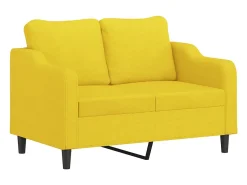 Online Sofá 2 lug. + almofadas decorativas 120 cm tecido -claro PT355277 Amarelo