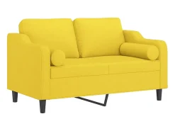 Online Sofá 2 lug. + almofadas decorativas 120 cm tecido -claro PT355277 Amarelo