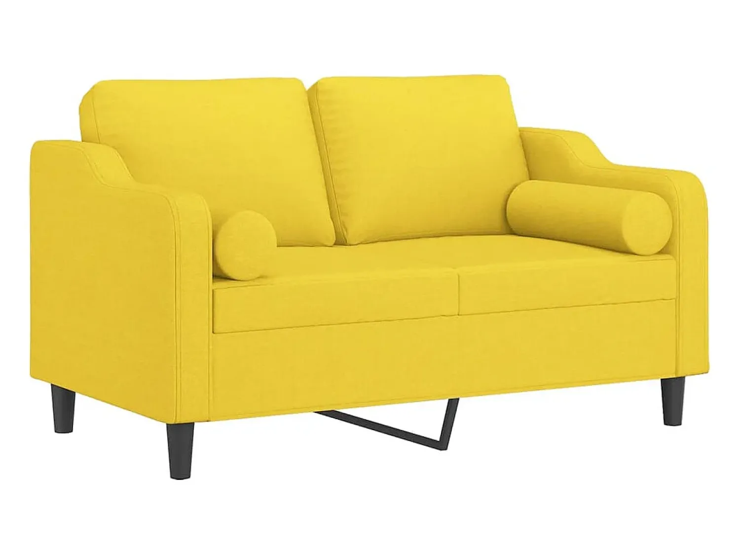 Online Sofá 2 lug. + almofadas decorativas 120 cm tecido -claro PT355277 Amarelo