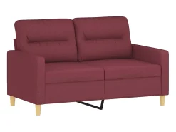 Online Sofá 2 lug. + almofadas decorativas 120cm tecido tinto PT536951 Vermelho