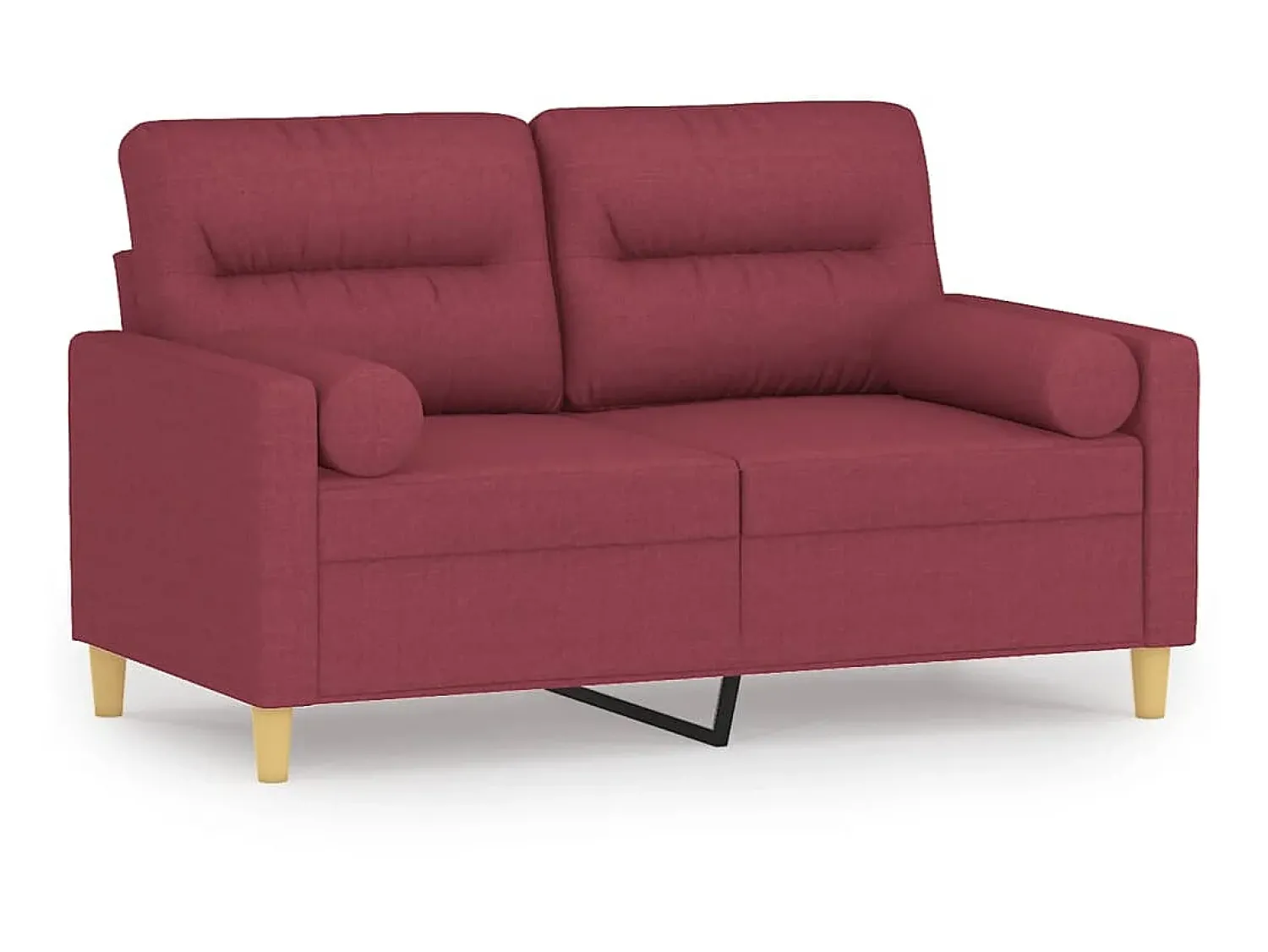 Online Sofá 2 lug. + almofadas decorativas 120cm tecido tinto PT536951 Vermelho