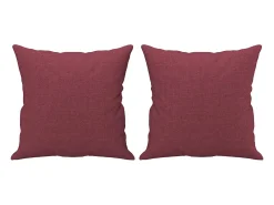 Sofá*vidaxl Sofá 3 lug. + almofadas decorativas 180cm tecido tinto Vermelho