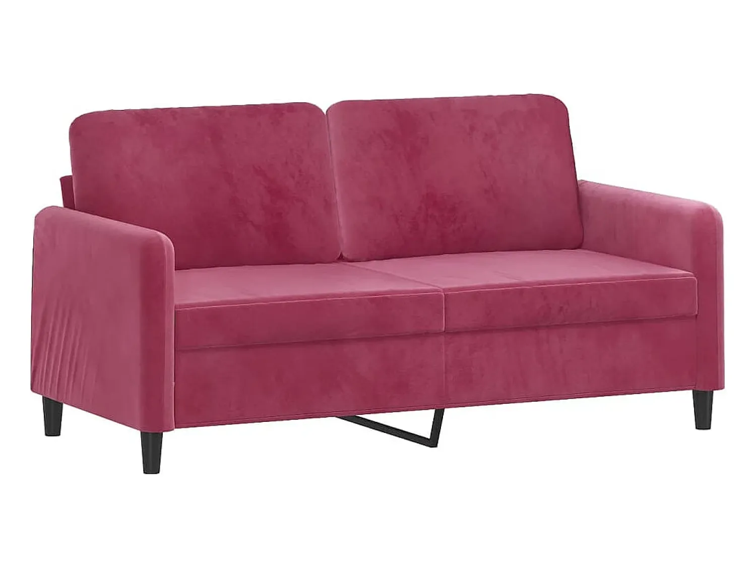 Sofá* Sofá 2 lug. + almofadas decorativas 140cm veludo tinto PT918124 Vermelho