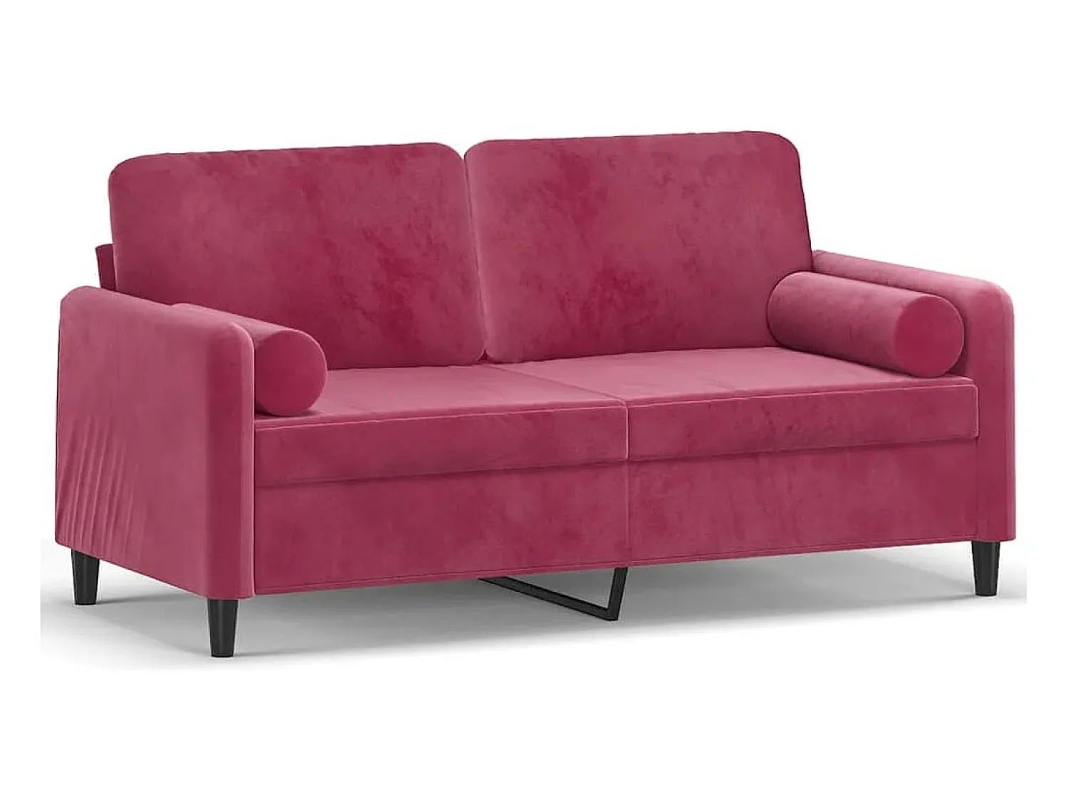 Sofá* Sofá 2 lug. + almofadas decorativas 140cm veludo tinto PT918124 Vermelho