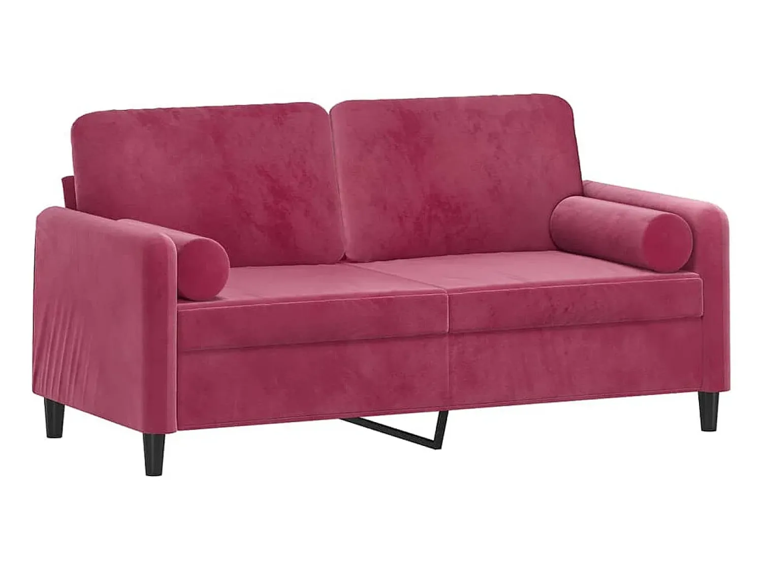 Sofá* Sofá 2 lug. + almofadas decorativas 140cm veludo tinto PT918124 Vermelho