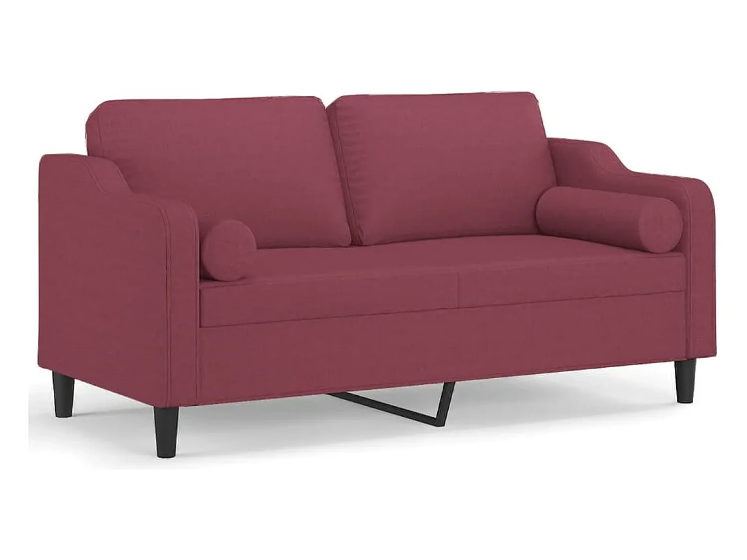 Sofá 2 lug. + almofadas decorativas 140cm tecido tinto PT763954^ Sofá