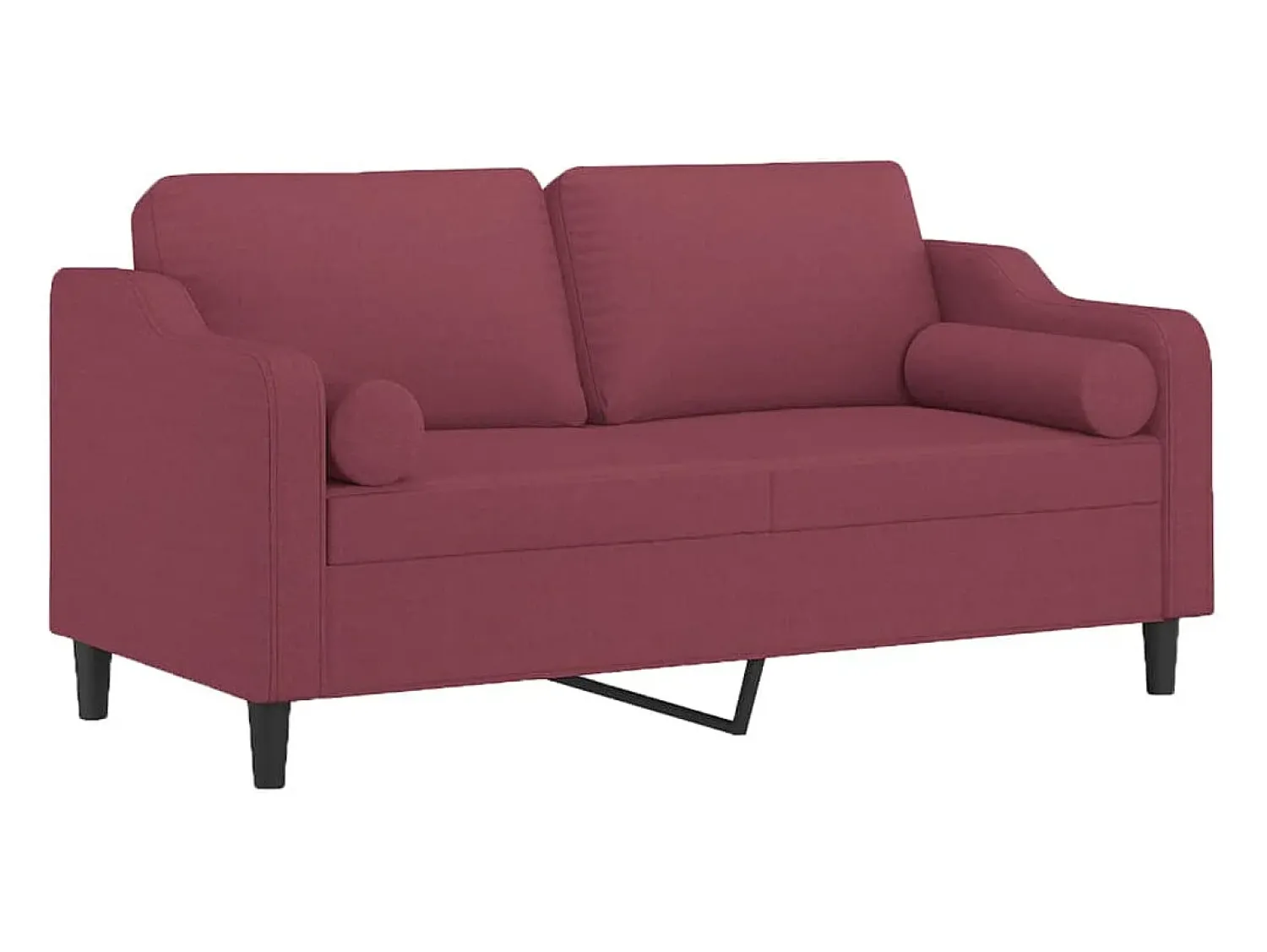 Sofá 2 lug. + almofadas decorativas 140cm tecido tinto PT763954^ Sofá
