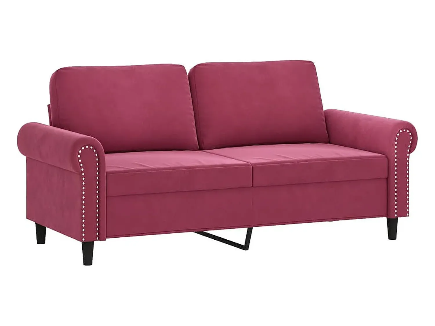 Sofá* Sofá 2 lug. + almofadas decorativas 140cm veludo tinto PT775598 Vermelho