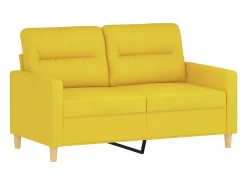 Sofá*vidaxl Sofá 2 lug. + almofadas decorativas 120 cm tecido -claro Amarelo