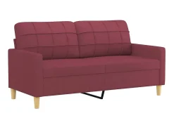 Online Sofá 2 lug. + almofadas decorativas 140cm tecido tinto PT677488 Vermelho