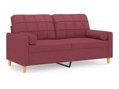 Online Sofá 2 lug. + almofadas decorativas 140cm tecido tinto PT677488 Vermelho