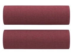 Discount vidaxl Sofá 2 lug. + almofadas decorativas 140cm tecido tinto Vermelho