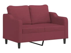 Sofá* Sofá 2 lug. + almofadas decorativas 120cm tecido tinto PT826890 Vermelho