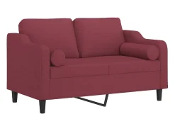 Sofá* Sofá 2 lug. + almofadas decorativas 120cm tecido tinto PT826890 Vermelho