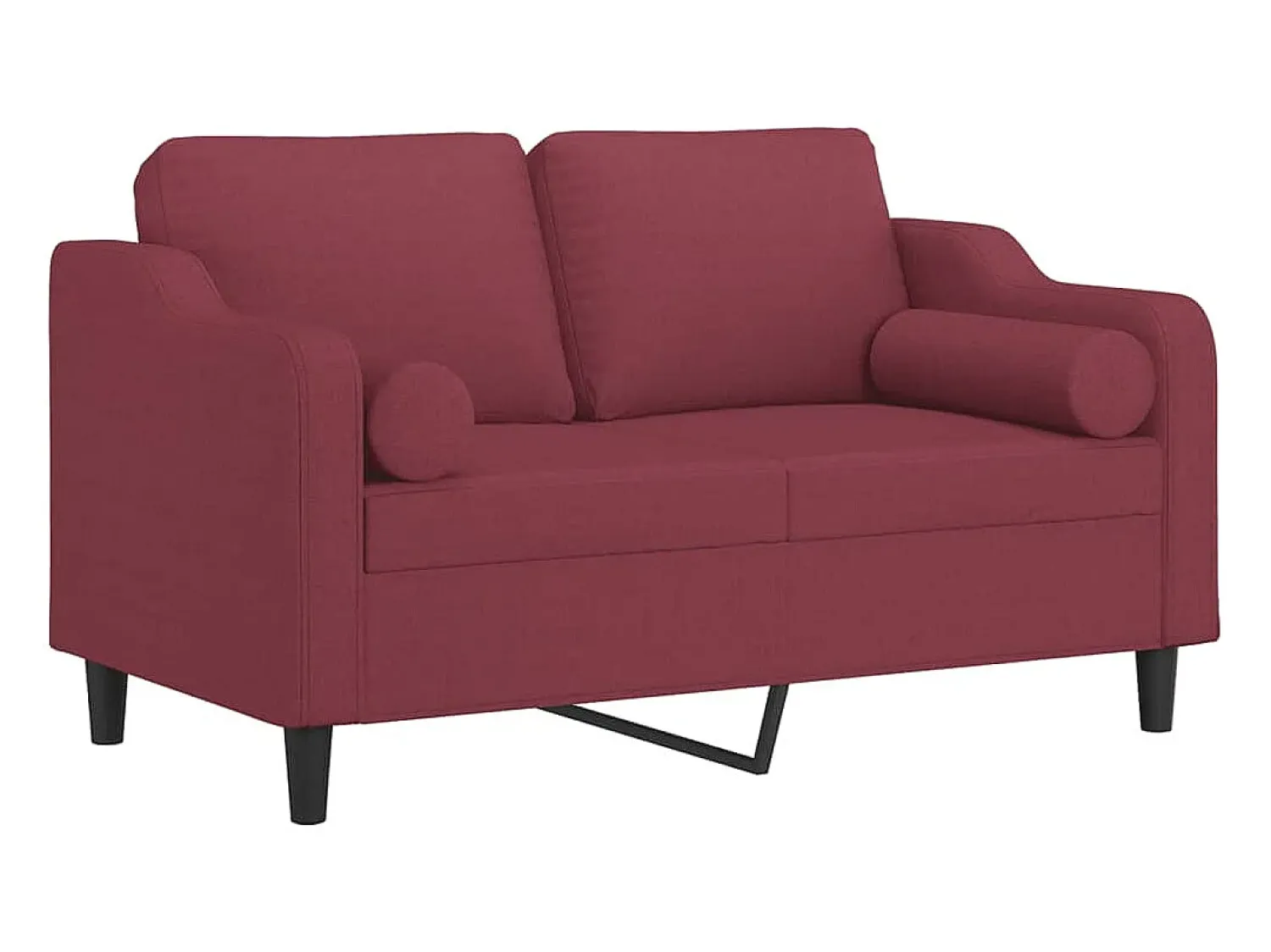 Sofá* Sofá 2 lug. + almofadas decorativas 120cm tecido tinto PT826890 Vermelho