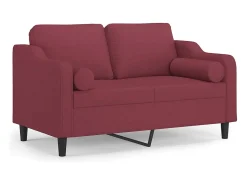 Sofá* Sofá 2 lug. + almofadas decorativas 120cm tecido tinto PT826890 Vermelho
