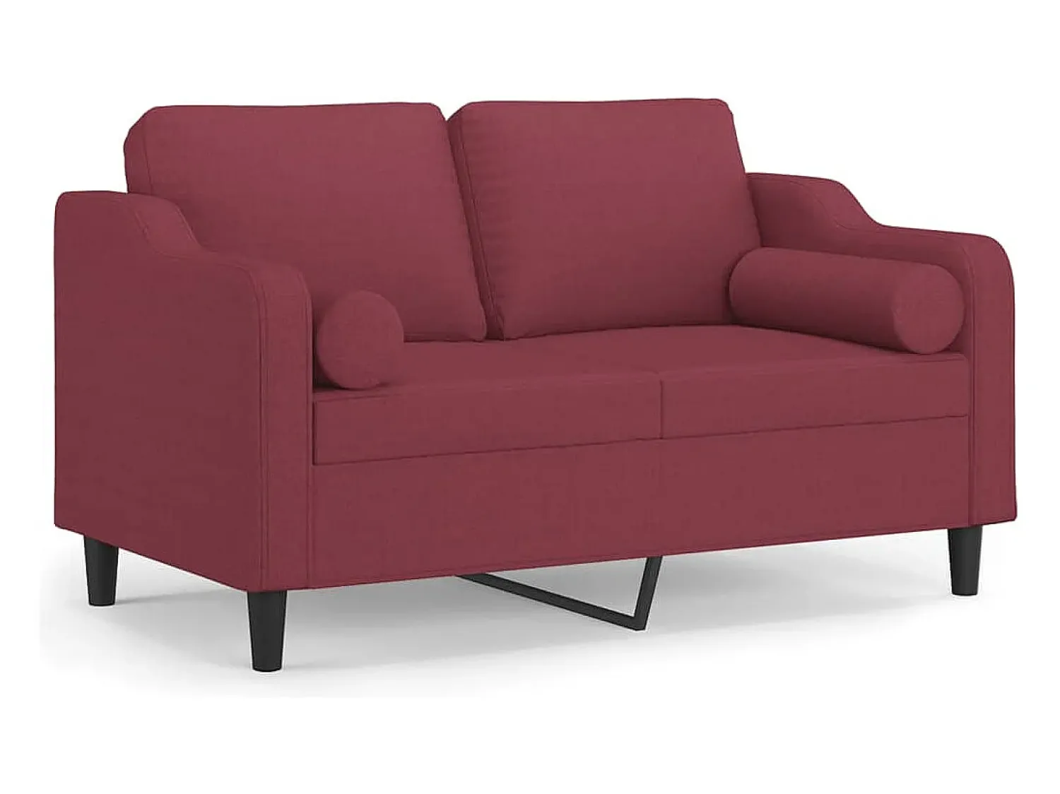 Sofá* Sofá 2 lug. + almofadas decorativas 120cm tecido tinto PT826890 Vermelho