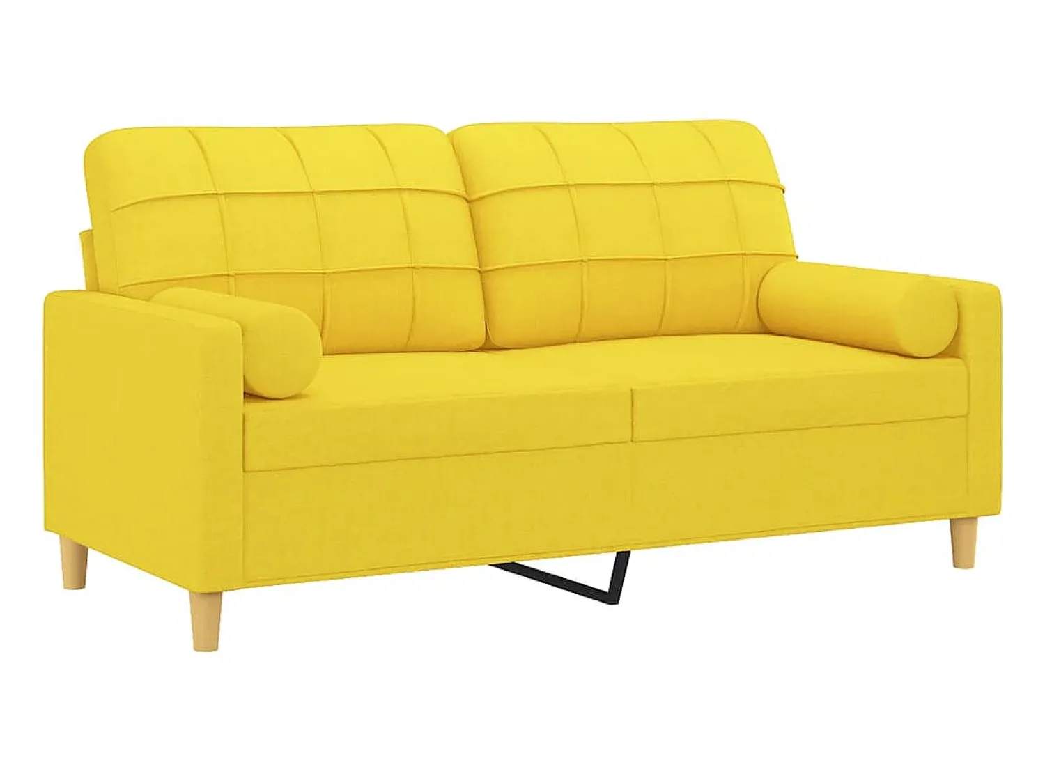 Sofá 2 lug. + almofadas decorativas 140 cm tecido -claro PT487712^ Sofá