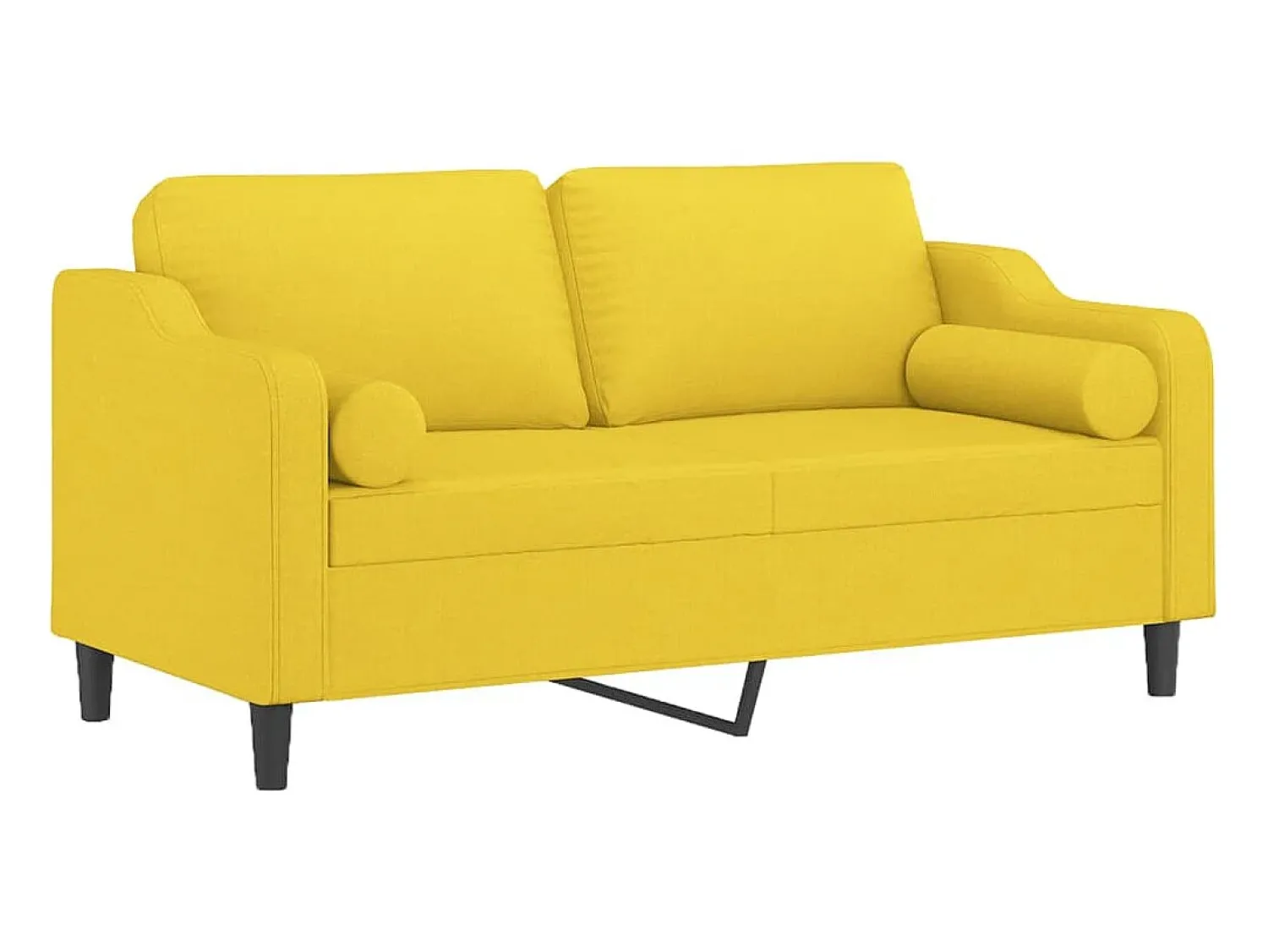 Sofá| Sofá 2 lug. + almofadas decorativas 140 cm tecido -claro PT561248 Amarelo