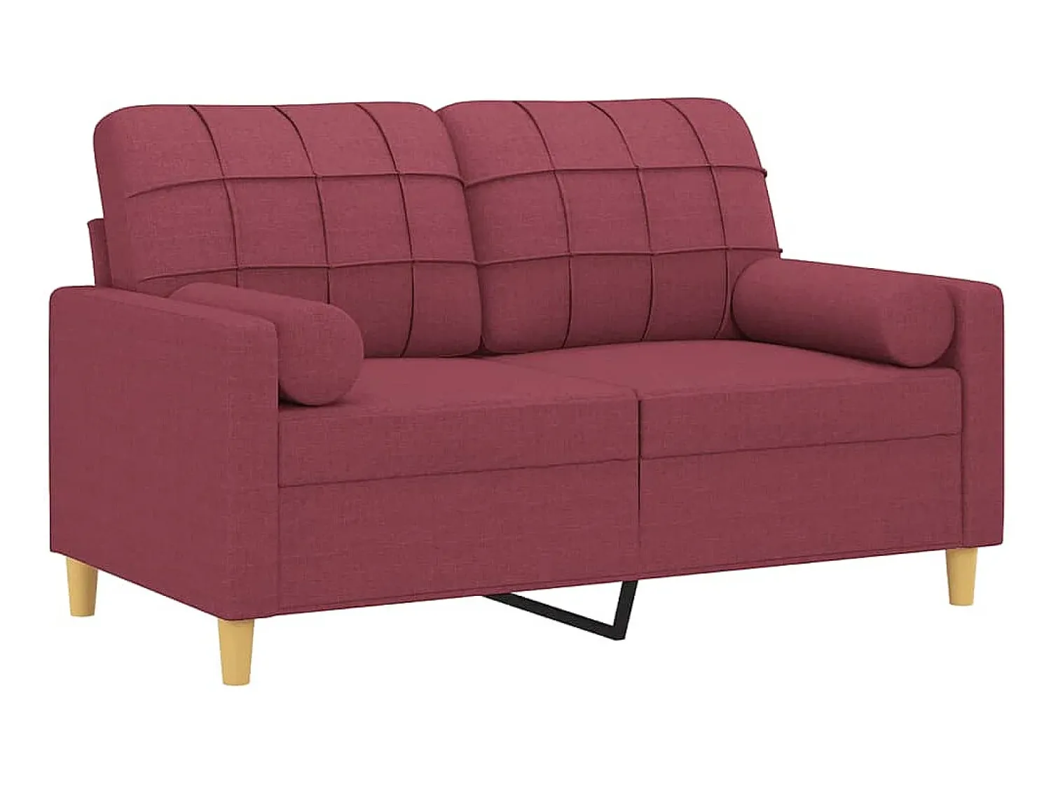Sofá* Sofá 2 lug. + almofadas decorativas 120cm tecido tinto PT479087 Vermelho