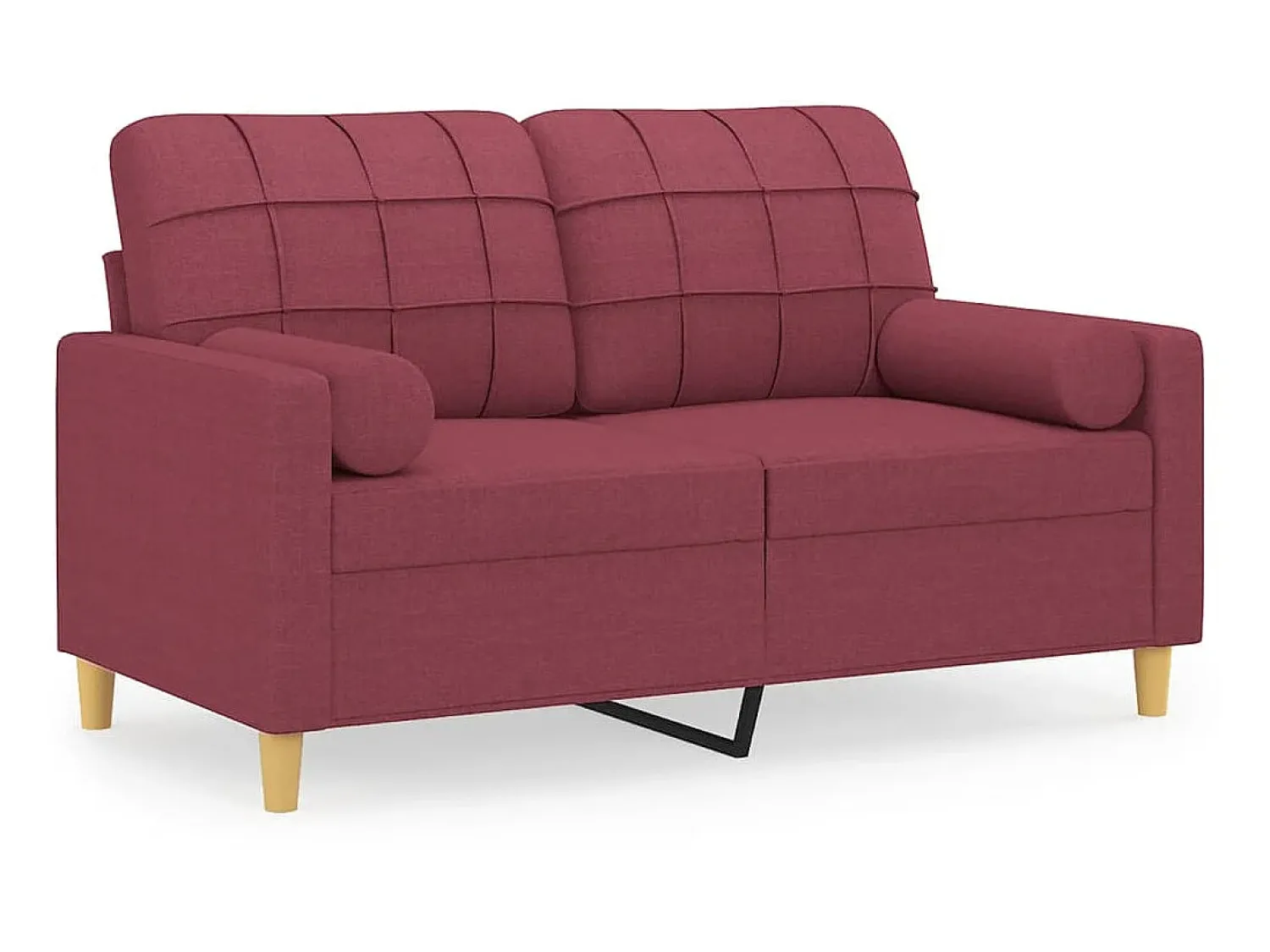 Sofá* Sofá 2 lug. + almofadas decorativas 120cm tecido tinto PT479087 Vermelho
