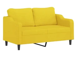 vidaxl Sofá 2 lug. + almofadas decorativas 140 cm tecido -claro^ Sofá