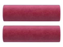 vidaxl Sofá 3 lug. + almofadas decorativas 180cm veludo tinto^ Sofá