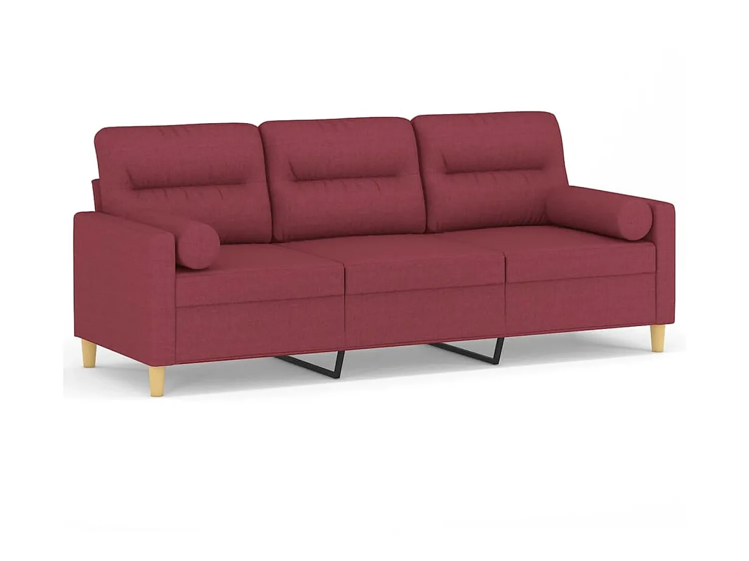 Sofá 3 lug. + almofadas decorativas 180cm tecido tinto PT902894^ Sofá