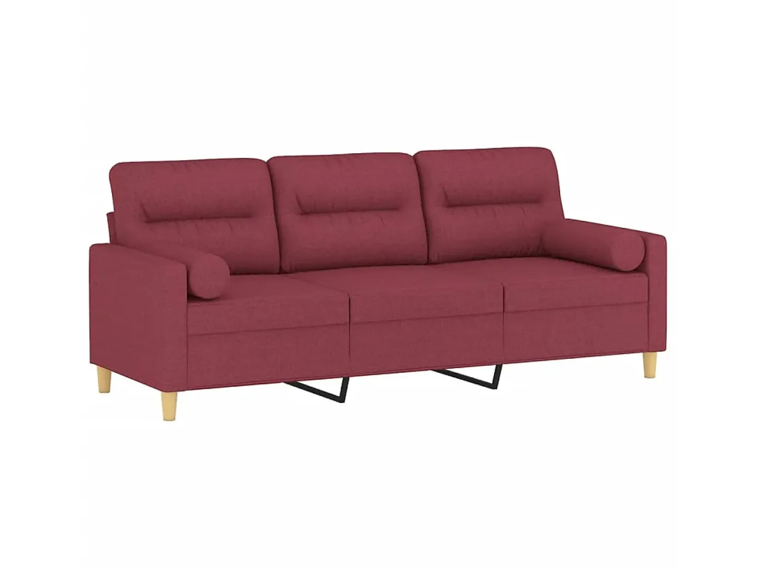 Sofá 3 lug. + almofadas decorativas 180cm tecido tinto PT902894^ Sofá