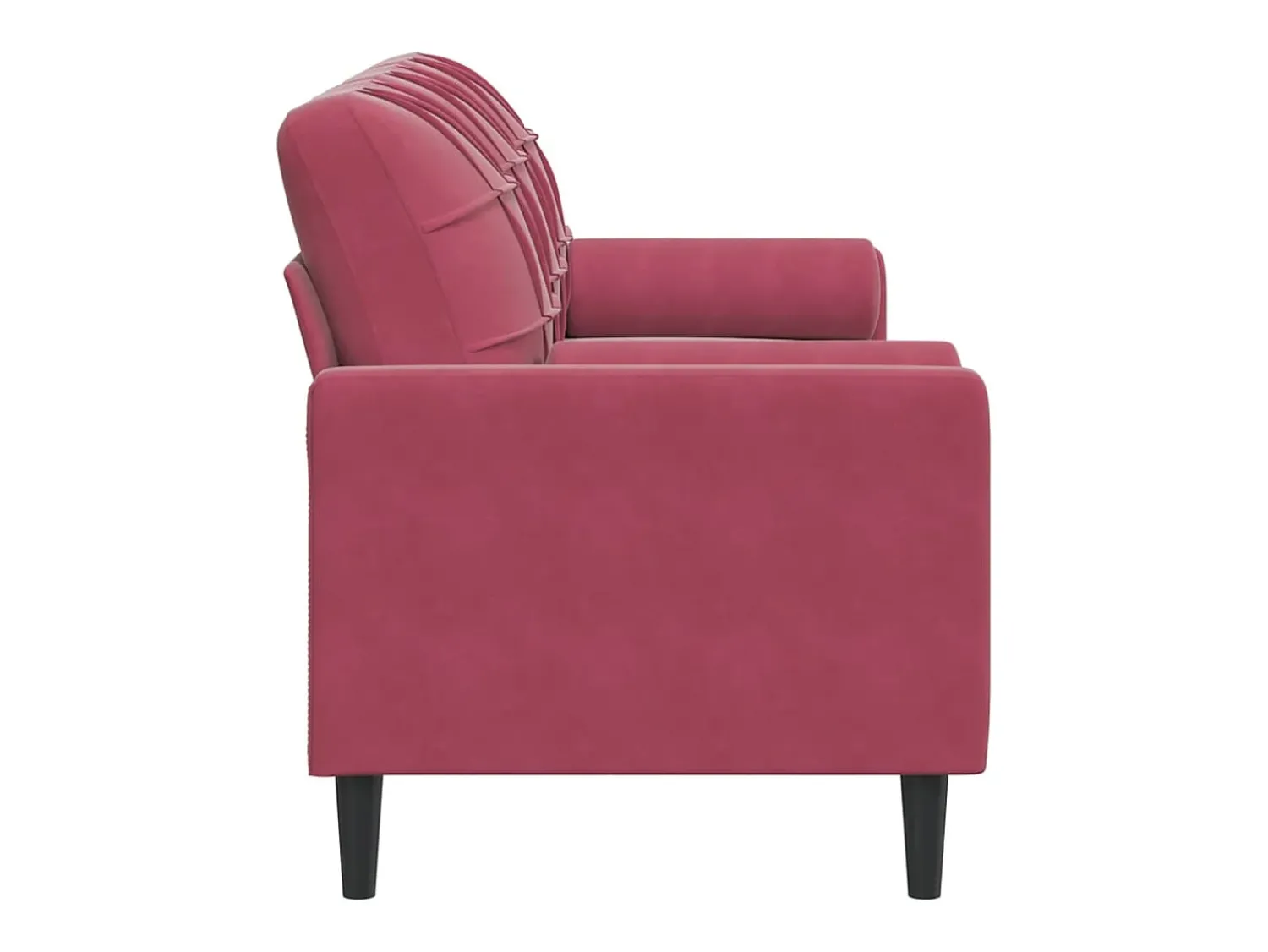 Sofá*vidaxl Sofá 3 lug. + almofadas decorativas 180cm veludo tinto Vermelho