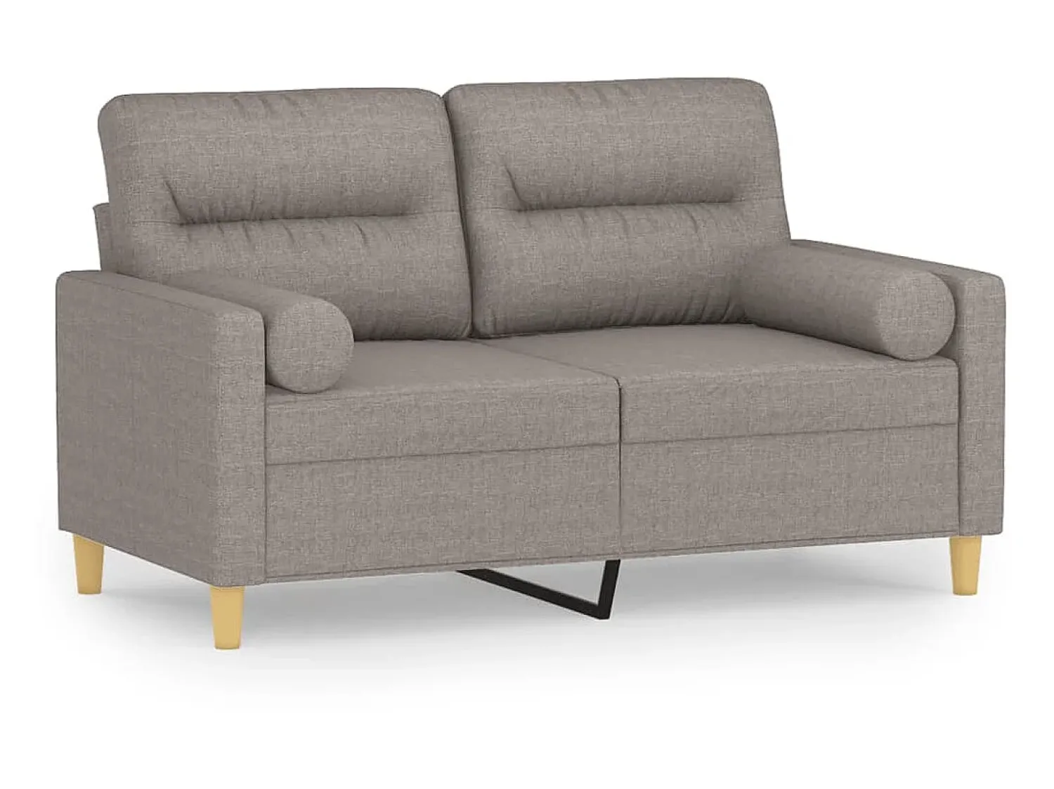 Sofá 2 lug. +almofadas decoração 120cm tecido cinza-acastanhado PT794829^ Sofá