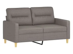 Sofá 2 lug. +almofadas decoração 120cm tecido cinza-acastanhado PT794829^ Sofá