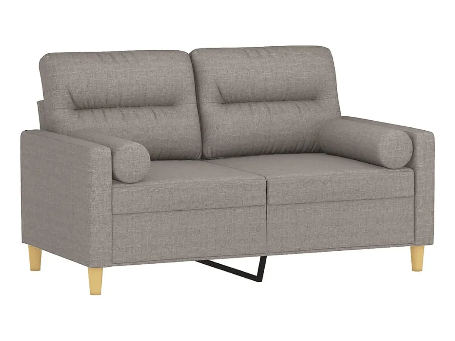 Sofá 2 lug. +almofadas decoração 120cm tecido cinza-acastanhado PT794829^ Sofá
