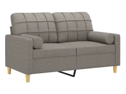 Sale Sofá 2 lug. +almofadas decoração 120cm tecido cinza-acastanhado PT513597 Taupe