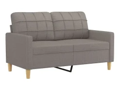 Sale Sofá 2 lug. +almofadas decoração 120cm tecido cinza-acastanhado PT513597 Taupe