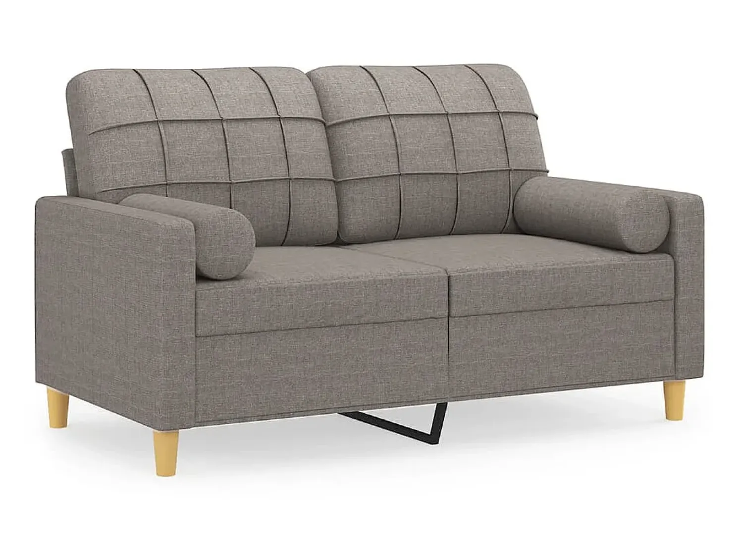 Sale Sofá 2 lug. +almofadas decoração 120cm tecido cinza-acastanhado PT513597 Taupe