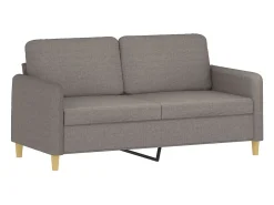 vidaxl Sofá 2 lug. +almofadas decoração 140cm tecido cinza-acastanhado^ Sofá