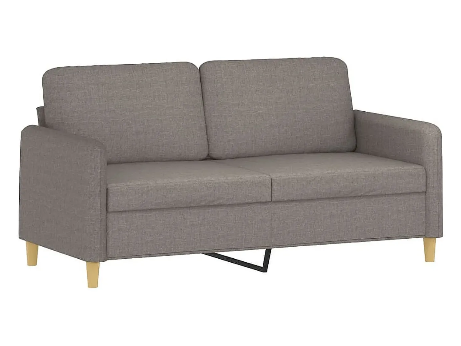 vidaxl Sofá 2 lug. +almofadas decoração 140cm tecido cinza-acastanhado^ Sofá