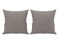 vidaxl Sofá 2 lug. +almofadas decoração 140cm tecido cinza-acastanhado^ Sofá