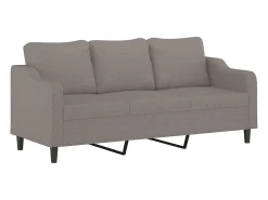 Sofá 3 lug. +almofadas decoração 180cm tecido cinza-acastanhado PT906650^ Sofá