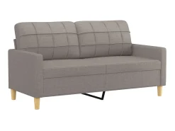 Sofá 2 lug. +almofadas decoração 140cm tecido cinza-acastanhado PT162834^ Sofá