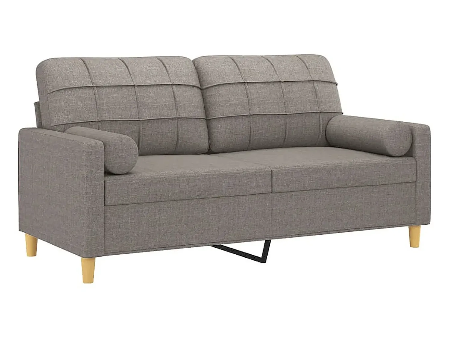 Sofá 2 lug. +almofadas decoração 140cm tecido cinza-acastanhado PT162834^ Sofá
