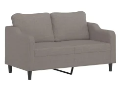New Sofá 2 lug. +almofadas decoração 140cm tecido cinza-acastanhado PT806895 Taupe
