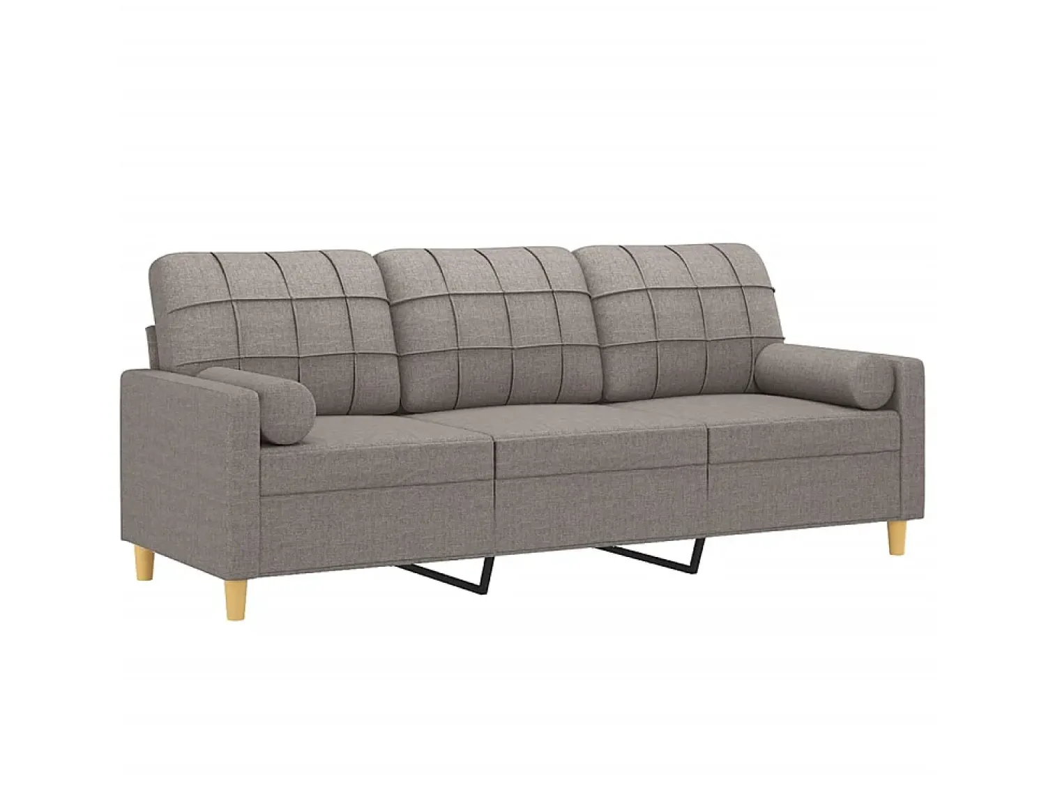Sofá* Sofá 3 lug. +almofadas decoração 180cm tecido cinza-acastanhado PT121818 Taupe