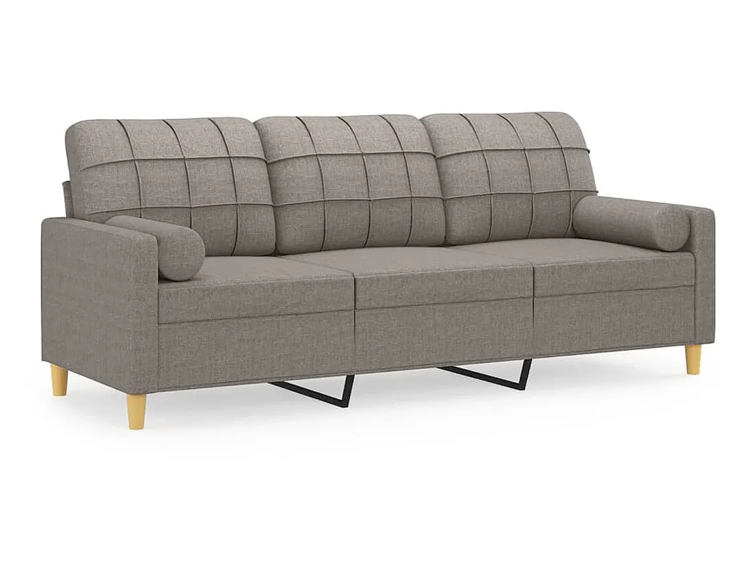 Sofá* Sofá 3 lug. +almofadas decoração 180cm tecido cinza-acastanhado PT121818 Taupe