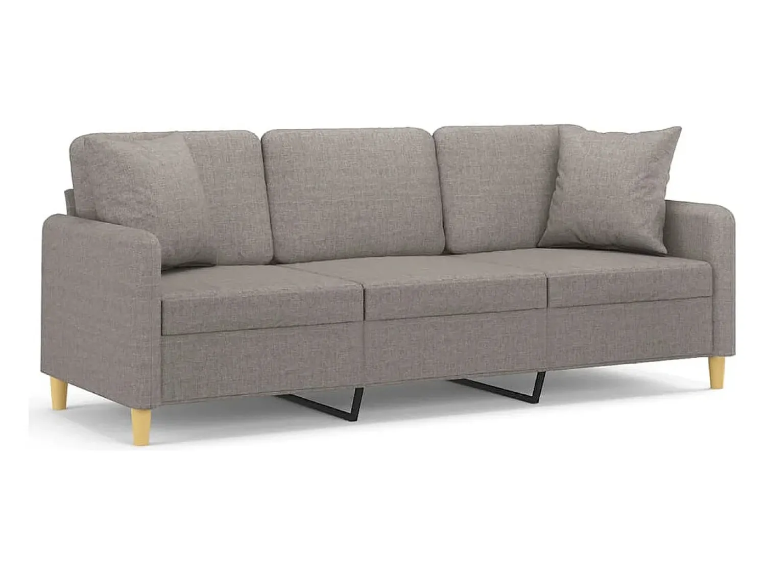 Sofá| Sofá 3 lug. +almofadas decoração 180cm tecido cinza-acastanhado PT509997 Taupe