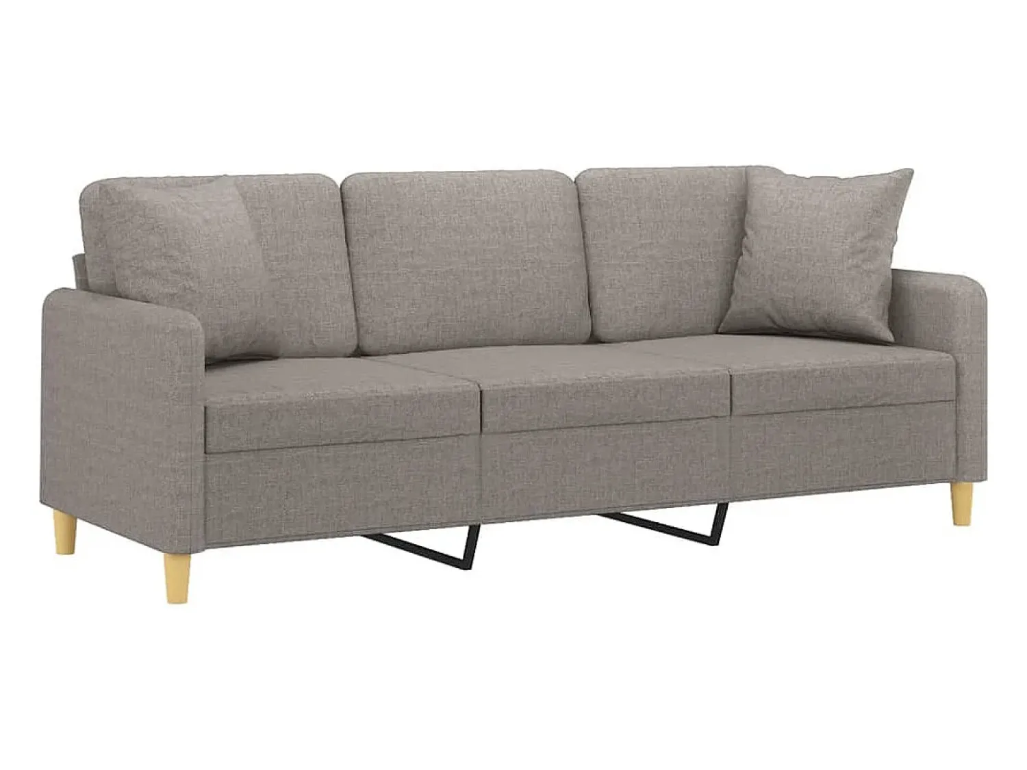 Sofá| Sofá 3 lug. +almofadas decoração 180cm tecido cinza-acastanhado PT509997 Taupe
