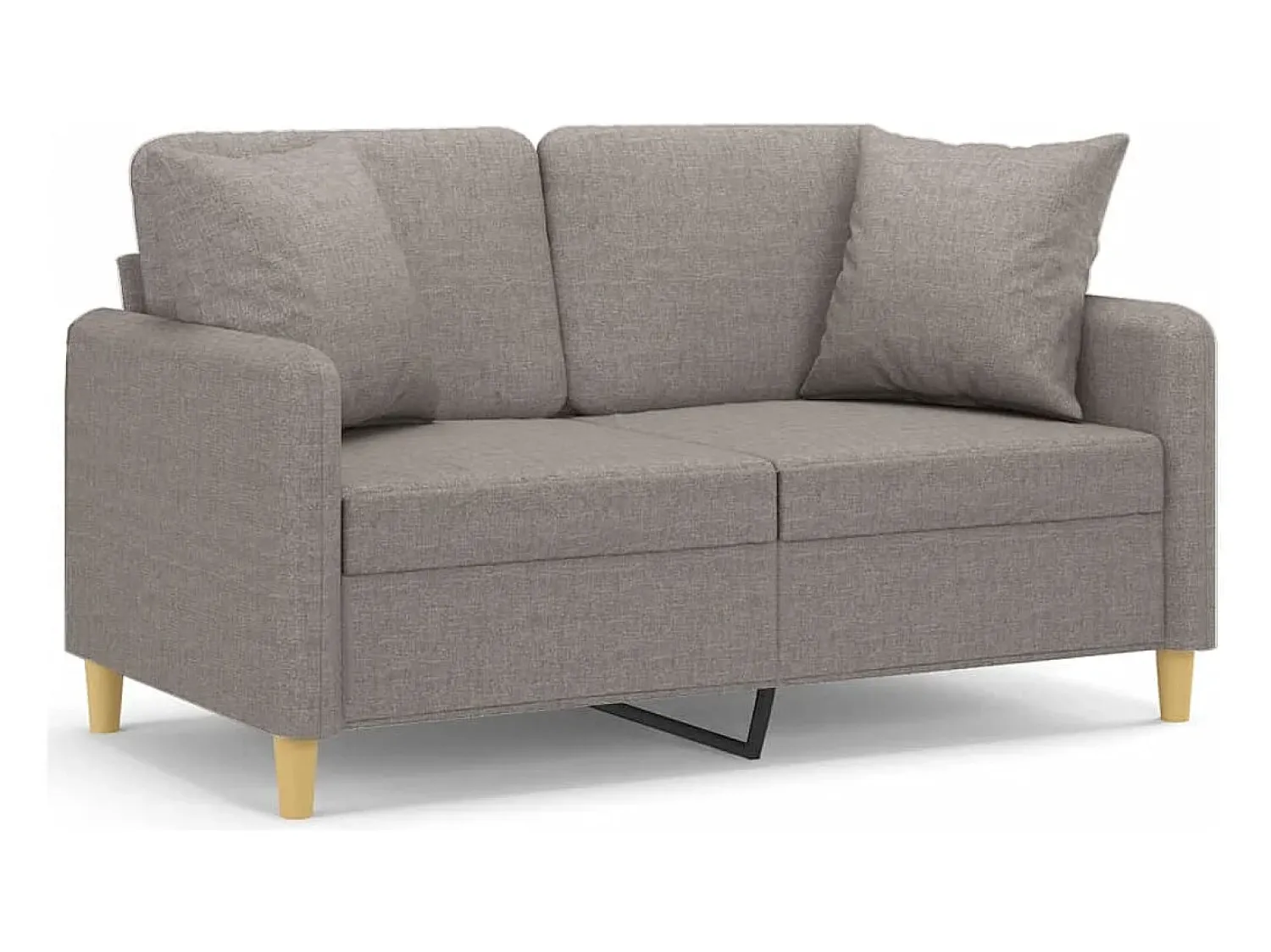 Sofá| Sofá 2 lug. +almofadas decoração 120cm tecido cinza-acastanhado PT170096 Taupe